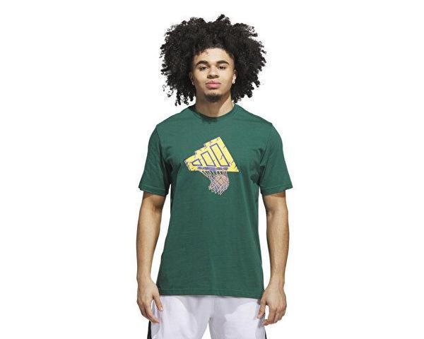 adidas Fdn Illustr Tee Erkek Basketbol Tişörtü JX1739 Yeşil - Image 1