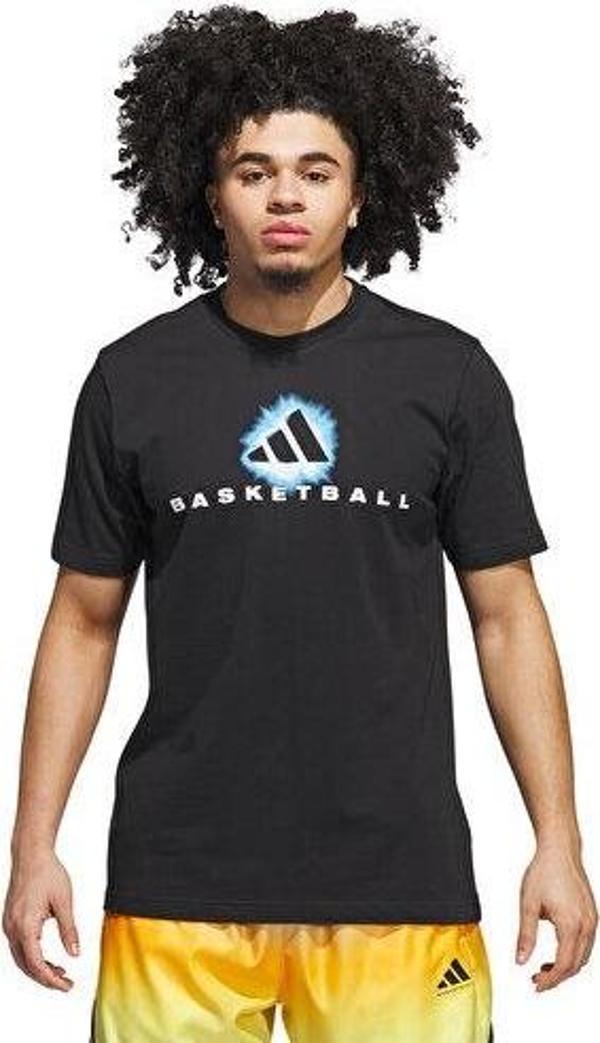 adidas Fdn Hbr Tee 2 Erkek Basketbol Tişörtü JV8420 Siyah - Image 1