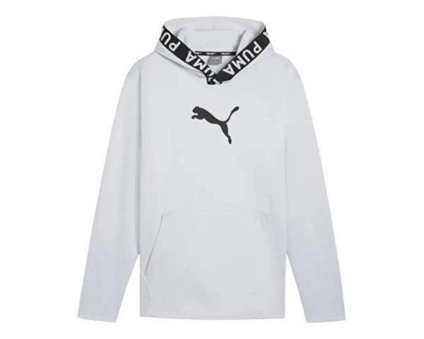 Puma Train Pwr Fleece Hoodie Erkek Antrenman Sweatshirts 52089399 Gri - Image 1