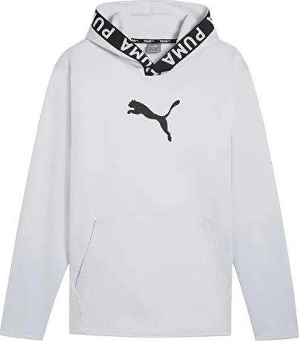 Puma Train Pwr Fleece Hoodie Erkek Antrenman Sweatshirts 52089399 Gri - Image 1