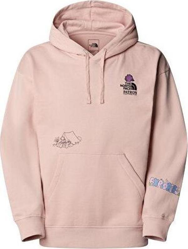 The North Face U Mountain Cleanup Oversized Hoodie Unisex Outdoor Sweatshirts NF0A8C2VLK61 Pembe - Image 1