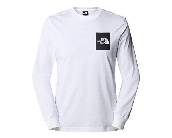 The North Face M L/S Fıne Tee Erkek Outdoor Tişörtü NF0A8A6PFN41 Beyaz - Image 1