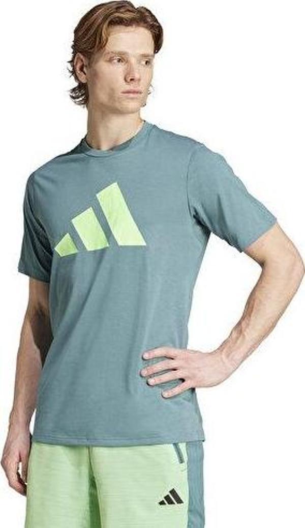 adidas Tr-Es Fr Logo T Erkek Antrenman Tişörtü JW7403 Yeşil - Image 1