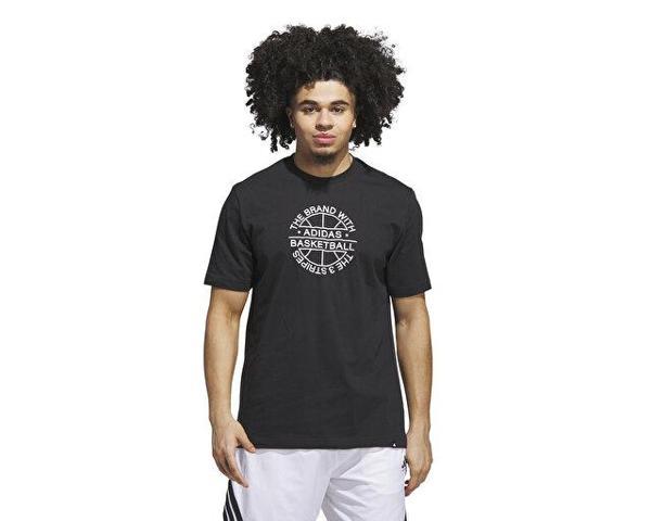 adidas Verbiage Tee Erkek Basketbol Tişörtü JX1745 Siyah - Image 1