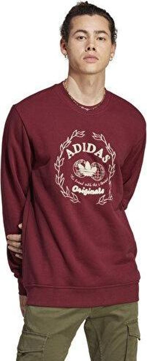 adidas Hta Crew Erkek Günlük Sweatshirts IC5770 Kırmızı - Image 1