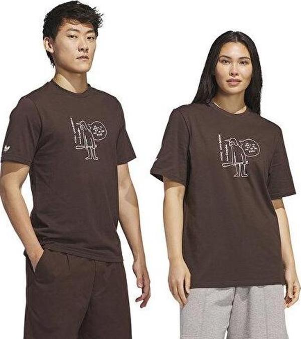 Adidas Shmoo G Tee 3 Unisex Günlük Tişört JC7651 Kahverengi - Image 1