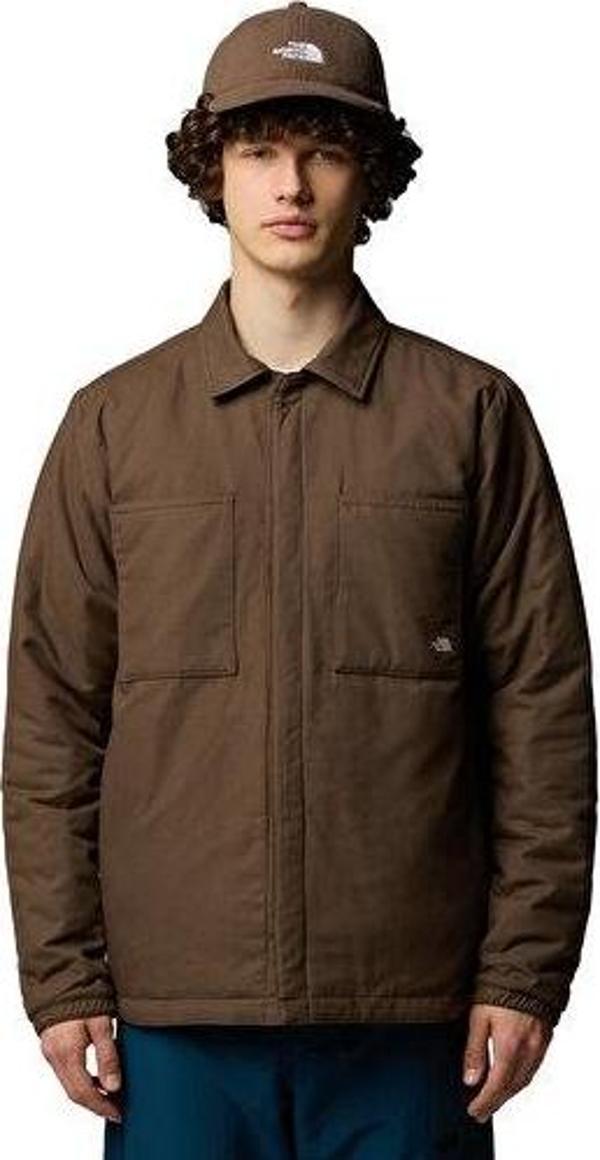The North Face M Afterburner insulated Flannel Erkek Outdoor Ceketi (Çift Tafaflı) NF0A82V34XO1 Kahverengi - Image 1