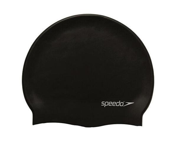 Speedo Plain Flat Silicone Silikon Yüzücü Bonesi 8-709910001 Siyah - Image 1