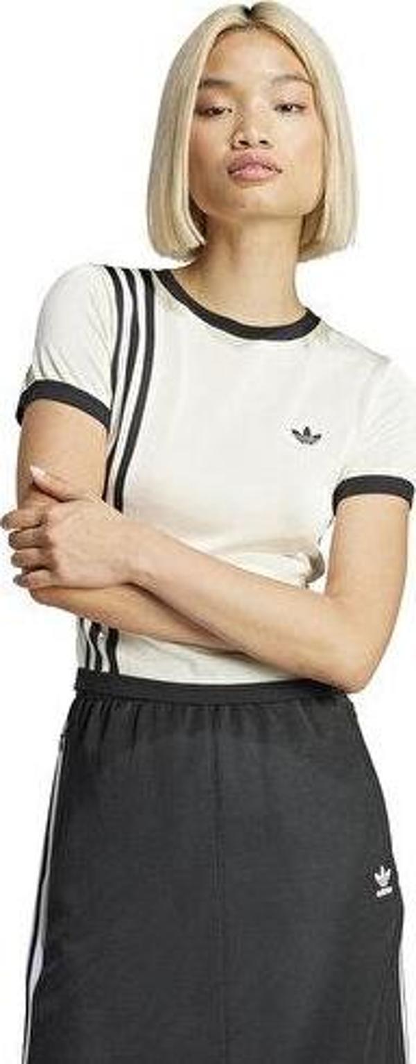 adidas Knitted 3S Tee Kadın Günlük Tişört JJ0961 Mavi - Image 1