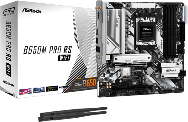 ASROCK B650M Pro RS WIFI 7200MHz DDR5 Soket AM5 M.2 USB 3.2 HDMI mATX Anakart - Image 1