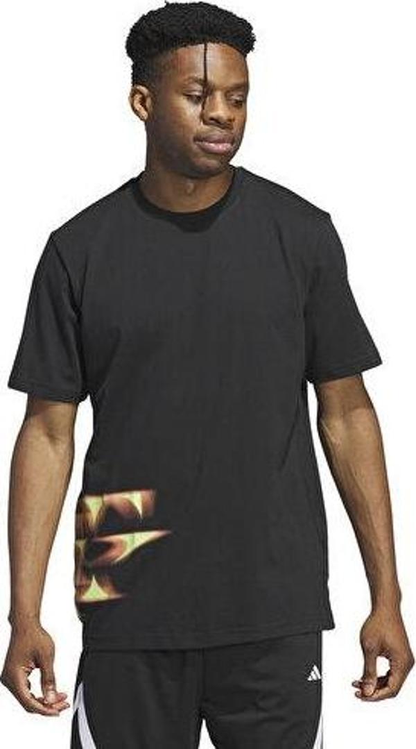 adidas Trae Fndn Tee Erkek Basketbol Tişörtü IW7847 Siyah - Image 1