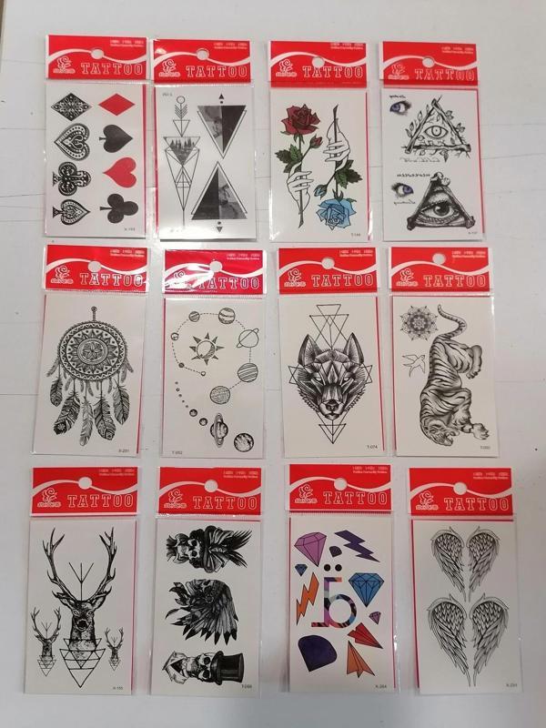 12 Adet Birden Minimal Yapıştırma Dövme Model 4 - Image 1