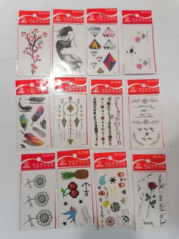 12 Adet Birden Minimal Yapıştırma Dövme Model 9 - Image 1
