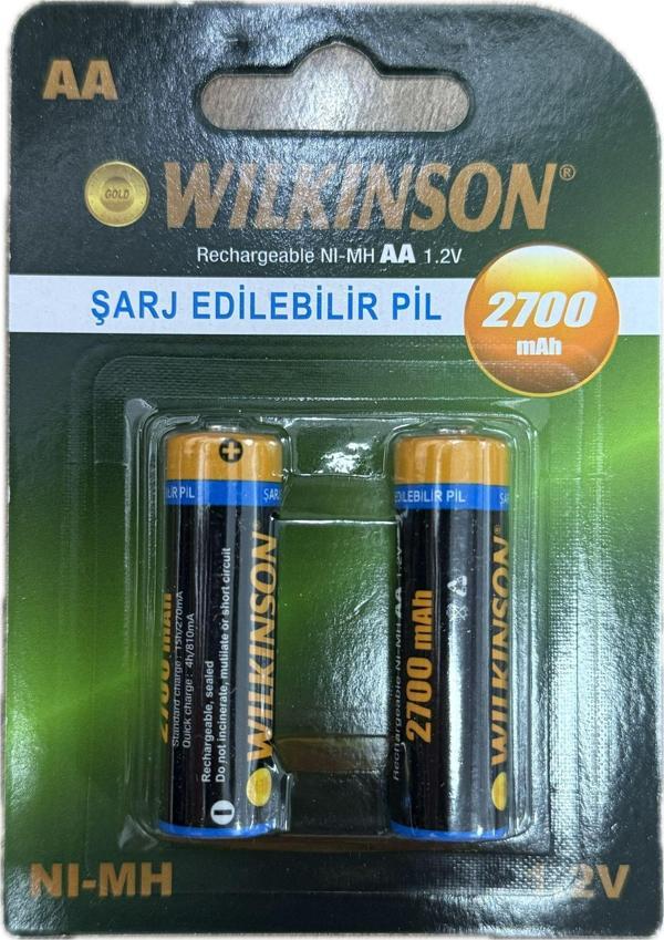 KALİTE Şarjlı Pil Kalem pil 2700 mah 2li Kart  - Image 1