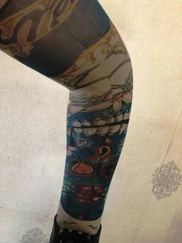 Çift Kol Giyilebilir Dövme Kuru Kafa Desenler Tattoo Sleeve - Image 1