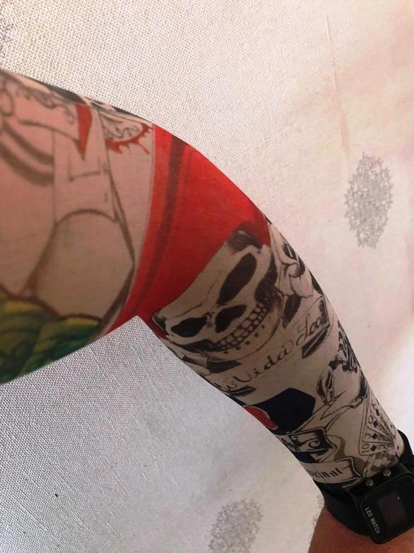 Çift Kol Giyilebilir Dövme Kuru Kafacı Desenler Tattoo Sleeve - Image 1