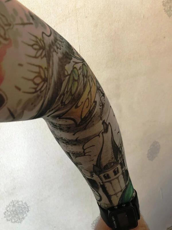 Çift Kol Giyilebilir Dövme Manzara Desenler Tattoo Sleeve - Image 1