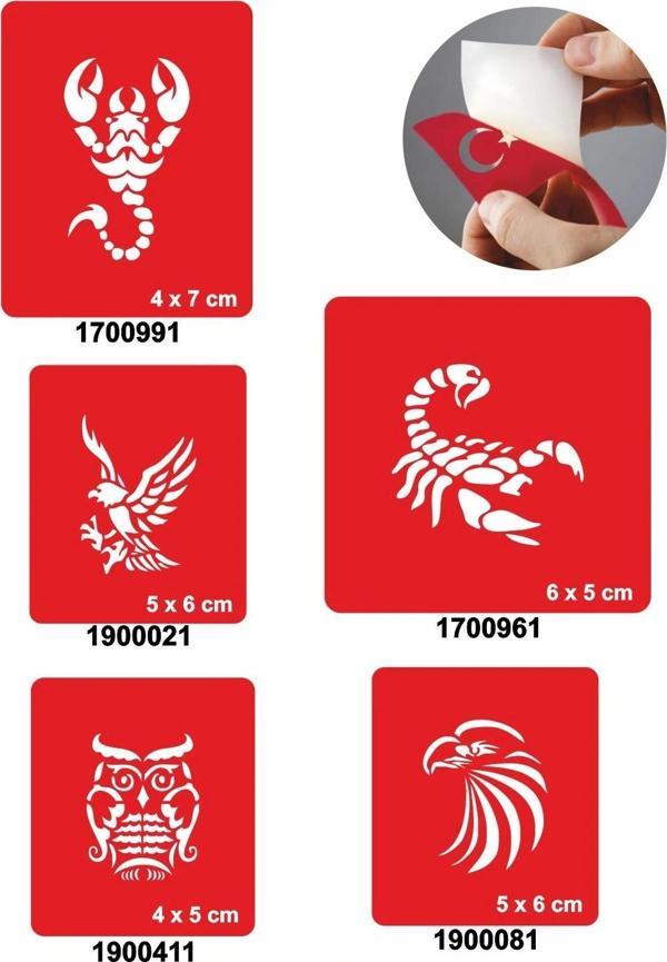 Akrepler 5'li Set Geçici Dövme Kına Şablonu - Image 1