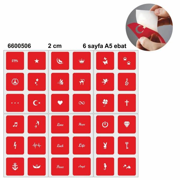 Minik Desenler 36 Adet Minimal set Geçici Dövme Şablonu - Image 1