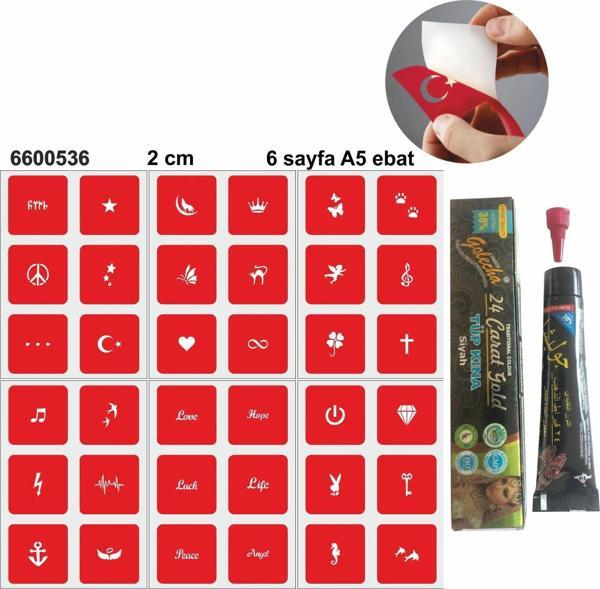 Minimal Desenler Hint Kınası ile Geçici Dövme Yapma Seti - Image 1