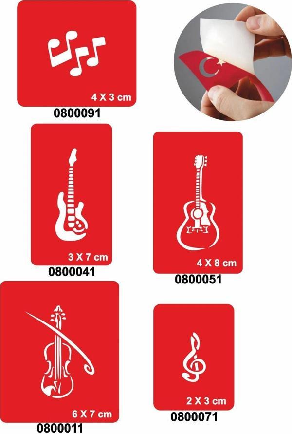 Müziğin Gücü 5'li Set Geçici Dövme Kına Şablonu - Image 1