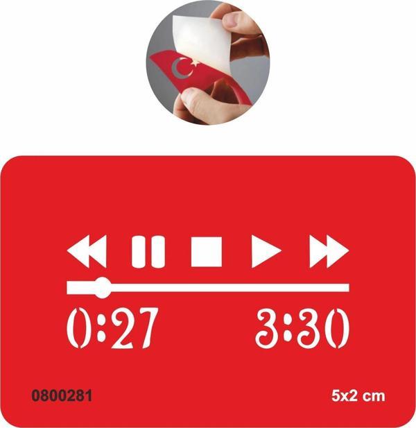 Müzik Play Stop  Tattoo Geçici Dövme Şablonları Kına Kalıpları - Image 1