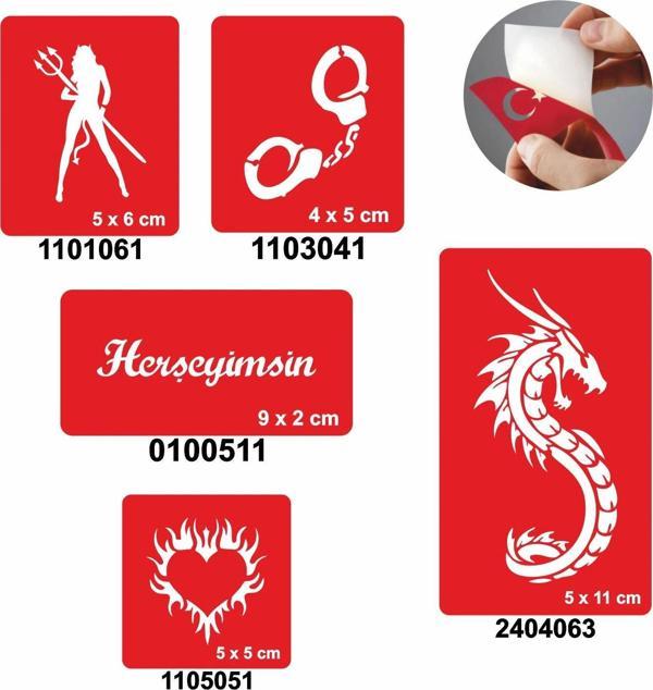 Herşeyimsin 5'li Set Geçici Dövme Kına Şablonu - Image 1
