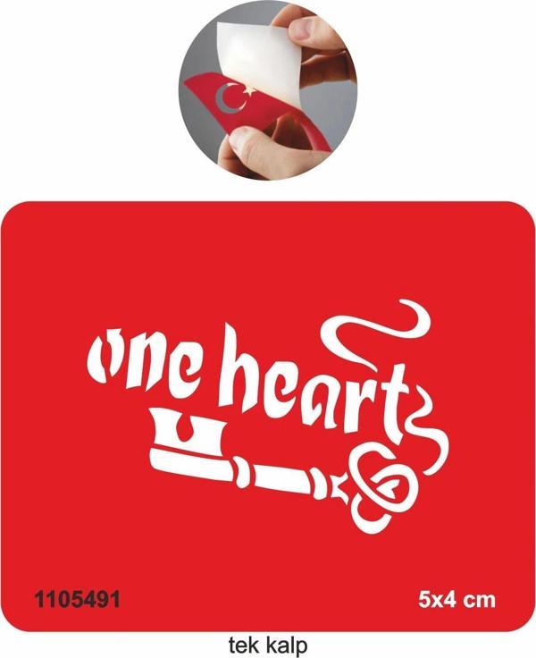 Tek Kalp Tattoo Geçici Dövme Şablonları Kına Kalıpları - Image 1