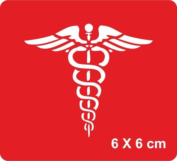 Tıp Sembolü-Caduceus(Kadüse) Tattoo Geçici Dövme Şablonları Kına Kalıpları - Image 1