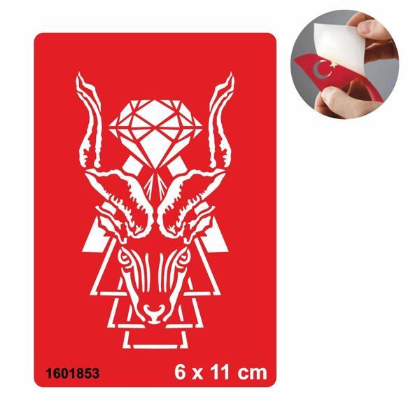 İlüstratif  Şeytan Geyik Desen Tattoo Geçici Dövme Şablonları Kına Kalıpları - Image 1