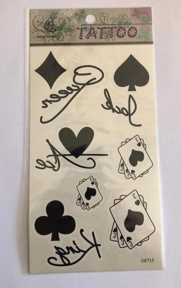 İskambil  Yapıştırma Sticker Dövme Geçici Dövme Temporary Tattoos - Image 1