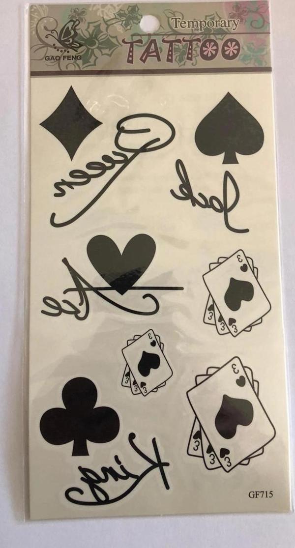 İskambil  Yapıştırma Sticker Dövme Geçici Dövme Temporary Tattoos - Image 1