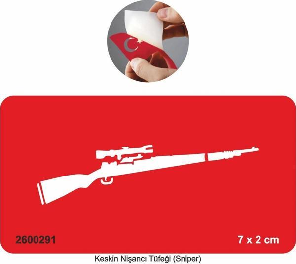 Nişancı Tüfeği Silah  Tattoo Geçici Dövme Şablonları Kına Kalıpları - Image 1