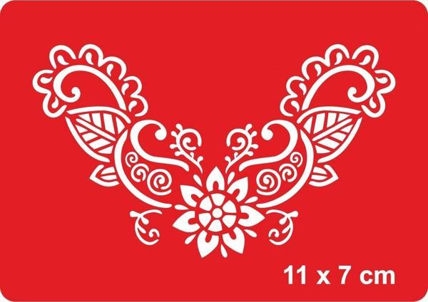 Dantel Motifi 258 Tattoo Geçici Dövme Şablonları Kına Kalıpları - Image 1