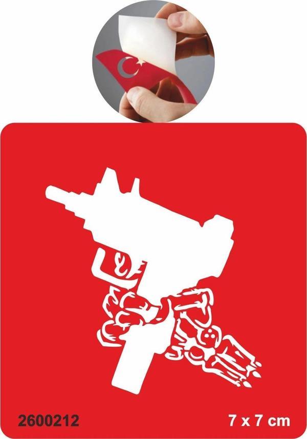 İskelet Silah Taramalı Tabanca  Tattoo Geçici Dövme Şablonları Kına Kalıpları - Image 1