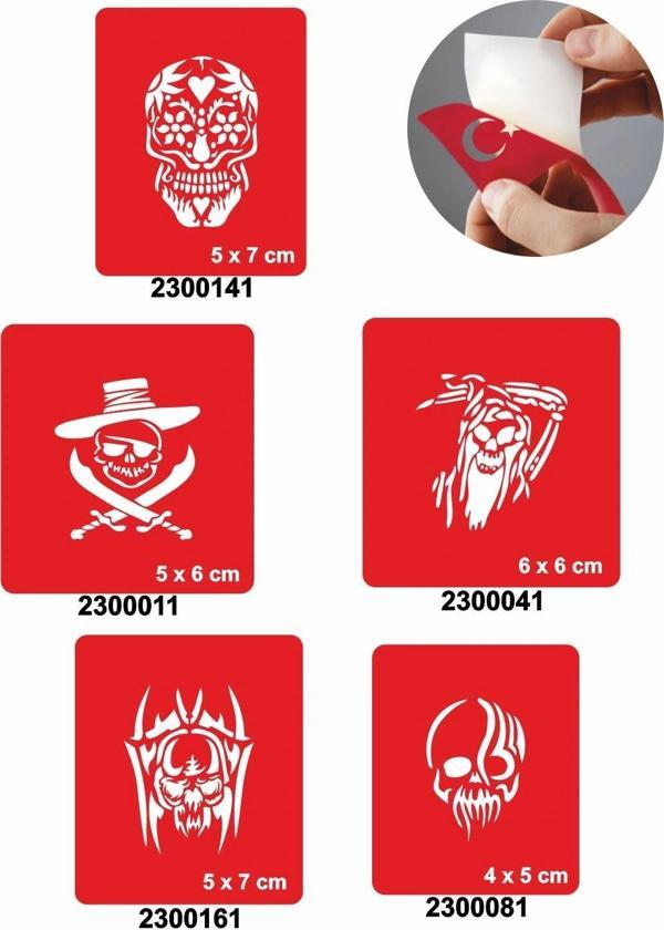 İskeletler 5'li Set Geçici Dövme Kına Şablonu - Image 1