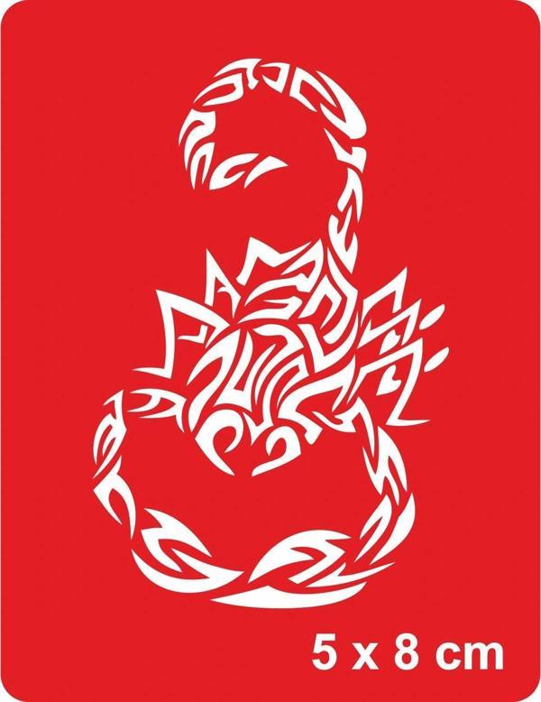 Tribal Akrep Tattoo Geçici Dövme Şablonları Kına Kalıpları - Image 1