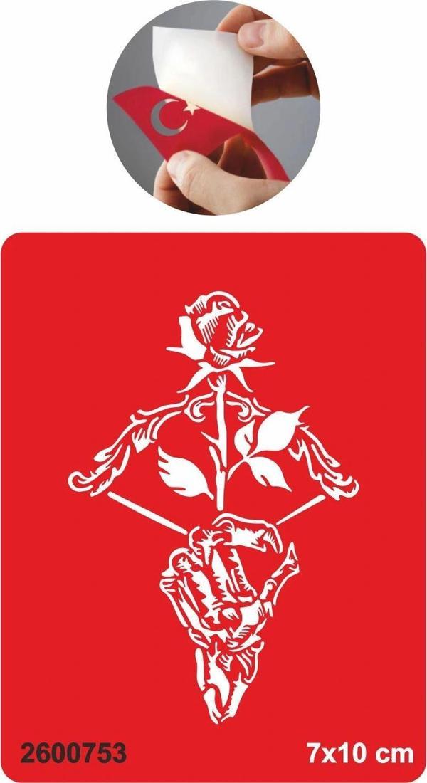 Ok Yay ve Gül Şablonu Geçici Dövme Kına Deseni Tattoo Geçici Dövme Şablonları Kına Kalıpları - Image 1