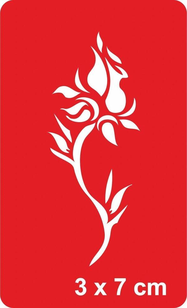 Tribal Gül Tattoo Geçici Dövme Şablonları Kına Kalıpları - Image 1