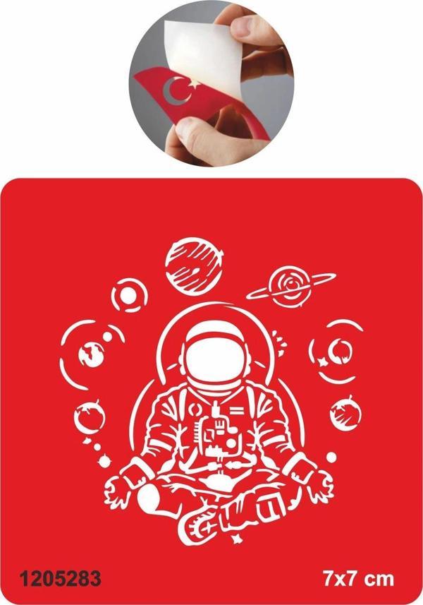 Astronot ve Gezegenler Geçici  Tattoo Geçici Dövme Şablonları Kına Kalıpları - Image 1