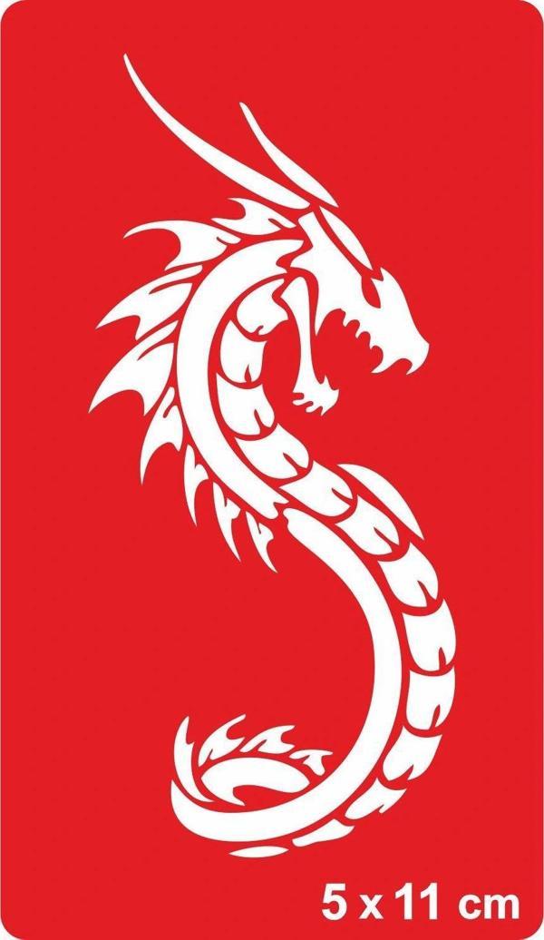 Dev Yılan Saldırısı Tattoo Geçici Dövme Şablonları Kına Kalıpları - Image 1