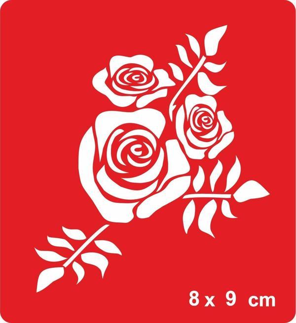 Dikenin Gülü Var! Tattoo Geçici Dövme Şablonları Kına Kalıpları - Image 1
