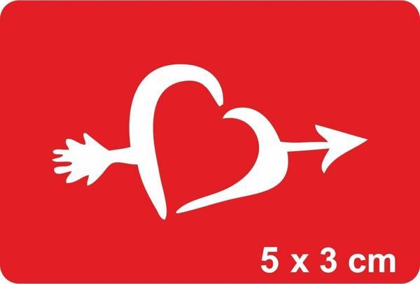 Kalp ve Ok  Tattoo Geçici Dövme Şablonları Kına Kalıpları - Image 1