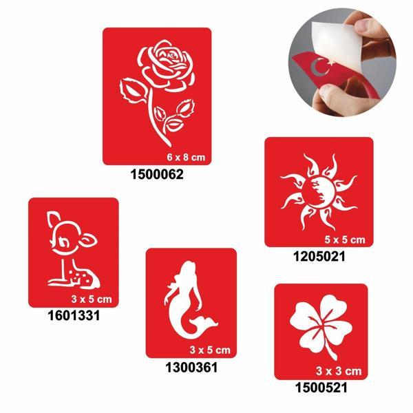 Doğa Modelleri 5'li Set Geçici Dövme Kına Şablonu - Image 1