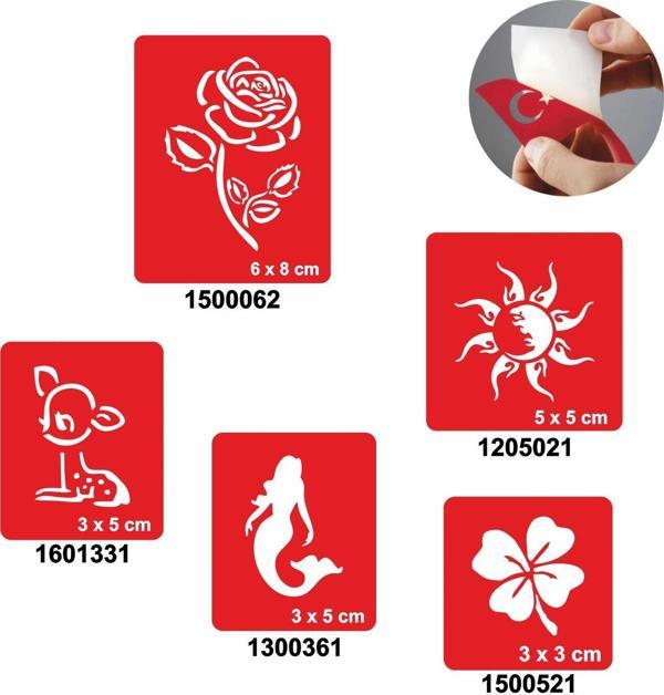 Doğa Modelleri 5'li Set Geçici Dövme Kına Şablonu - Image 1