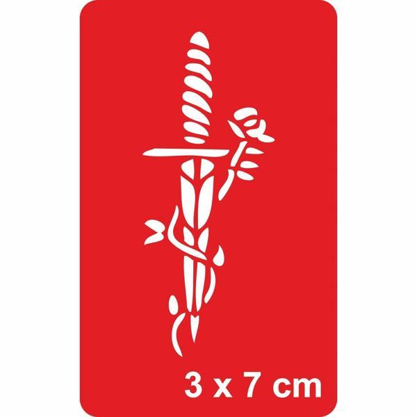 Kama ve Gül  Tattoo Geçici Dövme Şablonları Kına Kalıpları - Image 1