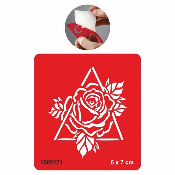Doğada Valknut Gül Tattoo Geçici Dövme Şablonları Kına Kalıpları - Image 1