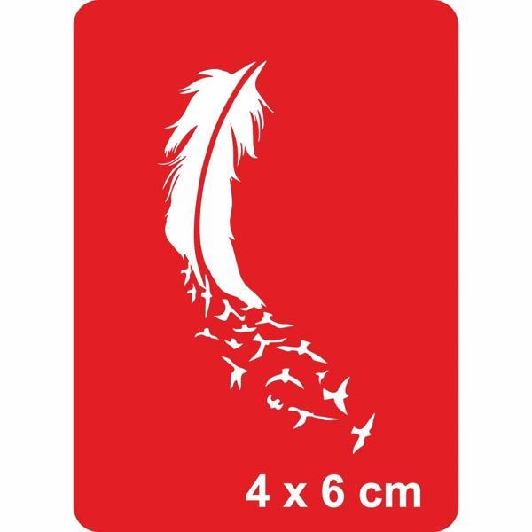 Özgür Ruhlu Tüy-2 Tattoo Geçici Dövme Şablonları Kına Kalıpları - Image 1
