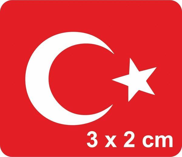 Ay Yıldız-3 Türk Bayrağı  Tattoo Geçici Dövme Şablonları Kına Kalıpları - Image 1