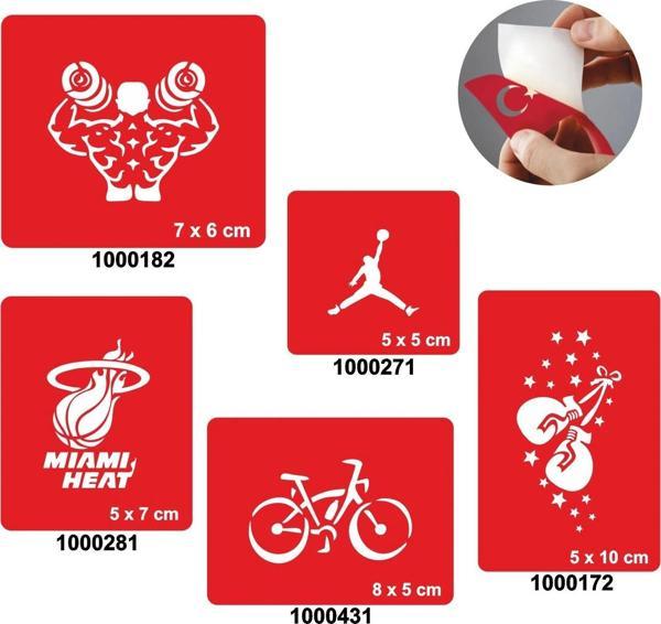 Dünya Sporları 5'li Set Geçici Dövme Kına Şablonu - Image 1